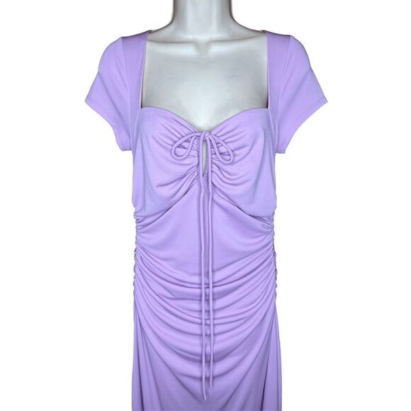 Cinq a Sept Janis Square Neck Pale Iris MIDI Dress NWT Size 12 - Picture 6 of 11